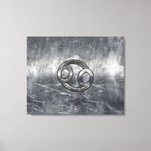 Kankerdiersymbool in industriële stijl canvas afdruk