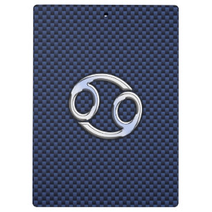 Kankerdiersymbool Navy Blue Carbon Fiber Print Klembord