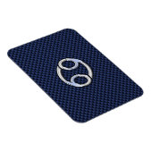 Kankerdiersymbool Navy Blue Carbon Fiber Print Magneet (Rechterzijde)