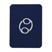 Kankerdiersymbool Navy Blue Carbon Fiber Print Magneet (Verticaal)