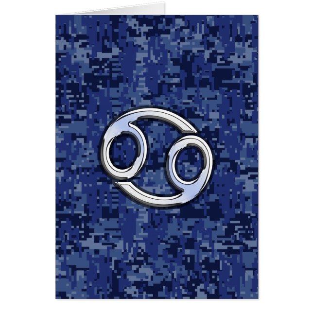 Kankerdiersymbool Navy Blue Digital Camouflage (Voorkant)