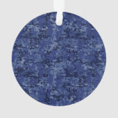Kankerdiersymbool Navy Blue Digital Camouflage Ornament (achterkant)