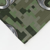 Kankerdiersymbool op groene digitale camo fleece deken (Hoek)