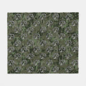 Kankerdiersymbool op groene digitale camo fleece deken (Voorkant (Horizontaal))