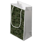 Kankerdiersymbool op groene digitale camo klein cadeauzakje (Achterkant Gekanteld)