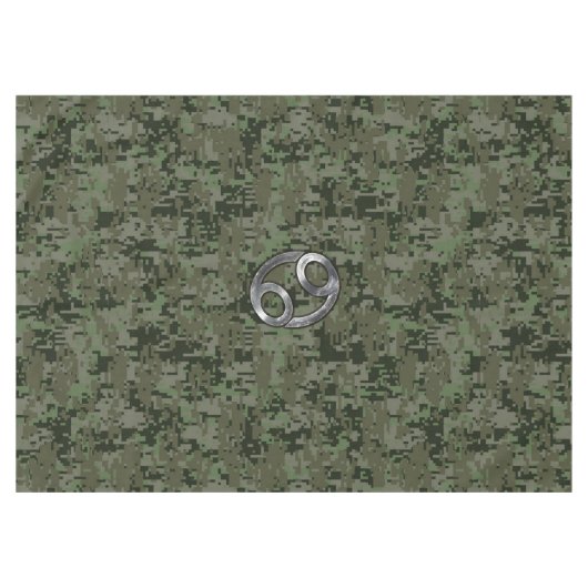 Kankerdiersymbool op groene digitale camo tafelkleed (Voorkant (Horizontaal))