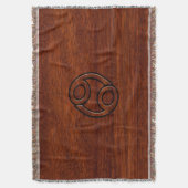 Kankerdiersymbool op Mahogany-stijl Deken (Voorkant Verticaal)