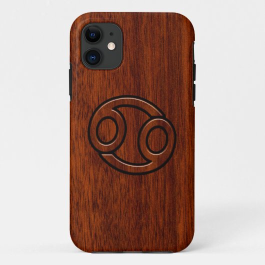 Kankerdiersymbool op Mahogany Style Decor Case-Mate iPhone Case (Achterkant)