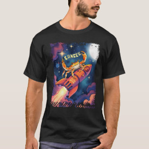 Kankerkrab astrologie maan raket zodiac horoscoop t-shirt