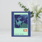 Kankerkrab Constellatie  Zodiac Astrologie Briefkaart (Staand voorkant)