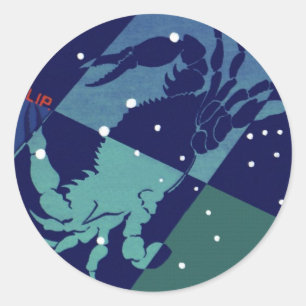 Kankerkrab Constellatie  Zodiac Astrologie Ronde Sticker