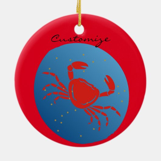 Kankerkrab Zodiac Thunder_Cove Keramisch Ornament (Achterkant)