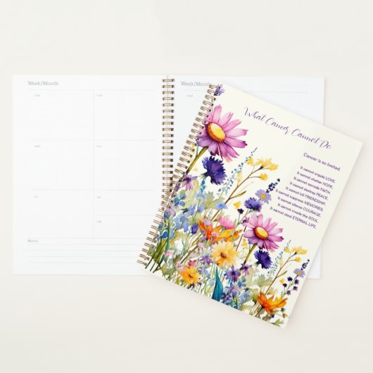 Kankerondersteuning Inspireren Wildflower Paarse P Planner (Display)