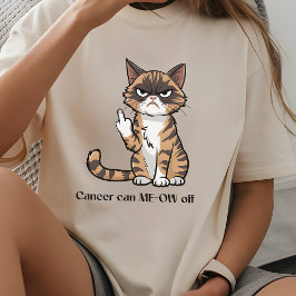 Kankeroverlevende Angry Cat Shirt, losgeslagen ges T-shirt
