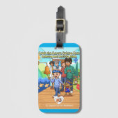 Kankeroverlevende Bagagelabel lichtblauwe rand (Voorkant (verticaal))