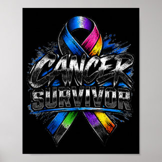 Kankeroverlevende Sterk Bewustzijnslint Shirt Poster