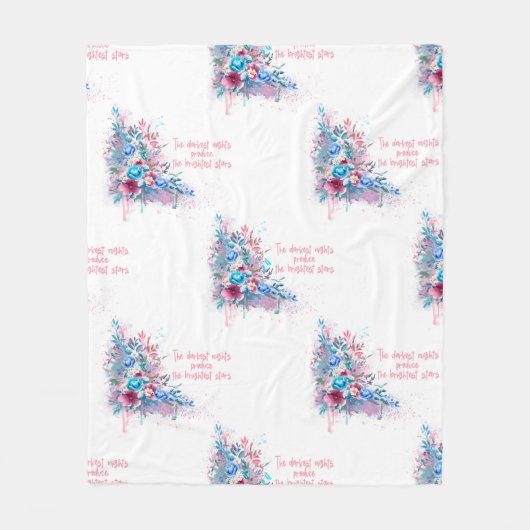 Kankerquote opheffen met bloemen fleece deken (Voorkant)