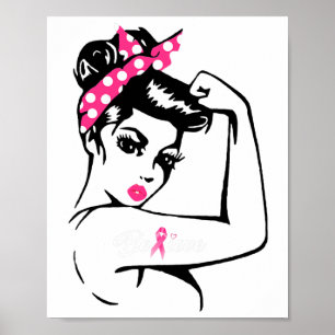 Kankerstrijder Bewustzijn T-shirt Ondersteuning Ge Poster