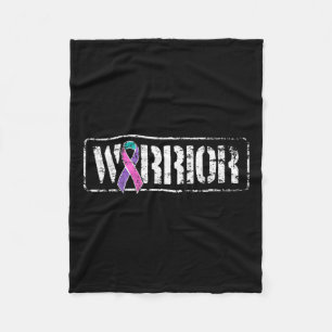 Kankerstrijder - Bewustzijnslint in militaire stij Fleece Deken