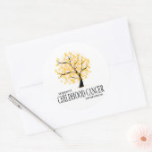 Kankerziekte bij kinderen - boom ronde sticker (Envelop)