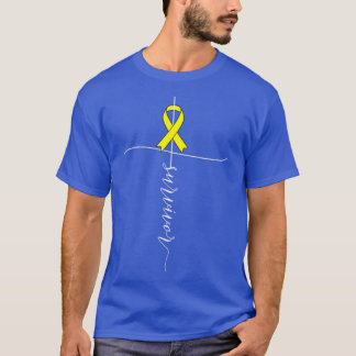 Kankerziekte bij Sarcoma Survivor Yellow Ribbon Gi T-shirt