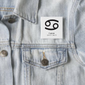 Kankerzodiaal teken 21 juni - 22 juli vierkante button 5,1 cm (In situ)