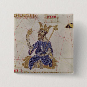 Kankou Mousa, koning van Mali Vierkante Button 5,1 Cm