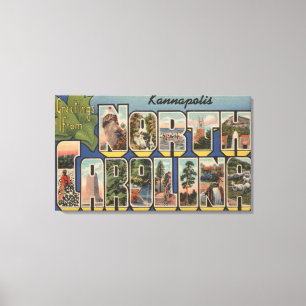 Kannapolis, North Carolina - Grote lettertjes Canvas Afdruk