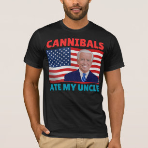 Kannibalen aten mijn oom USA vlag Biden Vintage T-shirt