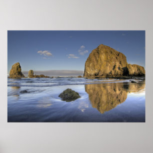 Kannon Beach Low Tide Oregon Pacific Ocean Poster