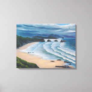 Kannon Beach Seascape Painting Canvas Afdruk