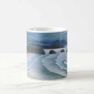 Kannon Beach Seascape Painting Koffiemok