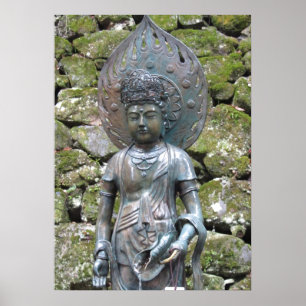 Kannon (Kwan Yin) standbeeld op Mt. Kurama Poster