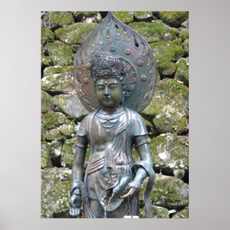 Kannon (Kwan Yin) standbeeld op Mt. Kurama Poster