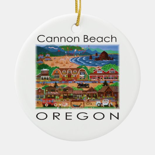 Kannonstrand ~ Oregon Keramisch Ornament (Voorkant)