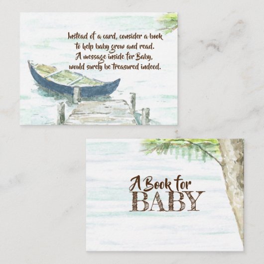 Kano Adventure Boek voor Baby shower Insert Visitekaartje (Voorkant / Achterkant)