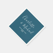 Kano Blauw Script minimalistische bruiloft Servet (Hoek)