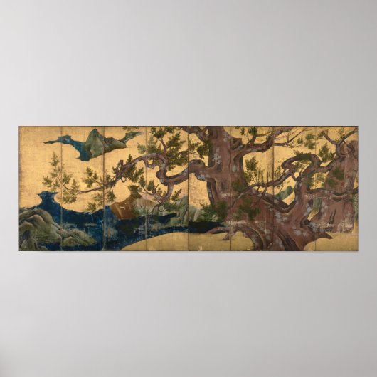 Kano Eitoku Cypress Trees Poster (Voorkant)