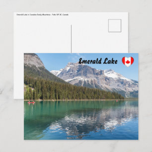 Kano op het beroemde Emerald Lake - Yoho NP, Canad Briefkaart
