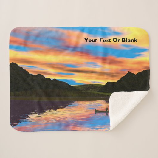 Kano op Sunset Lake Worpdeken Sherpa Deken (Voorkant (horizontaal))