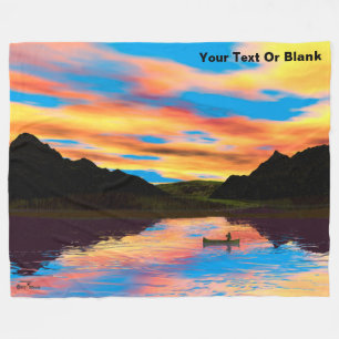 Kano op zonsondergang meer gooien deken