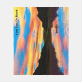 Kano op zonsondergang meer gooien deken (Voorkant)