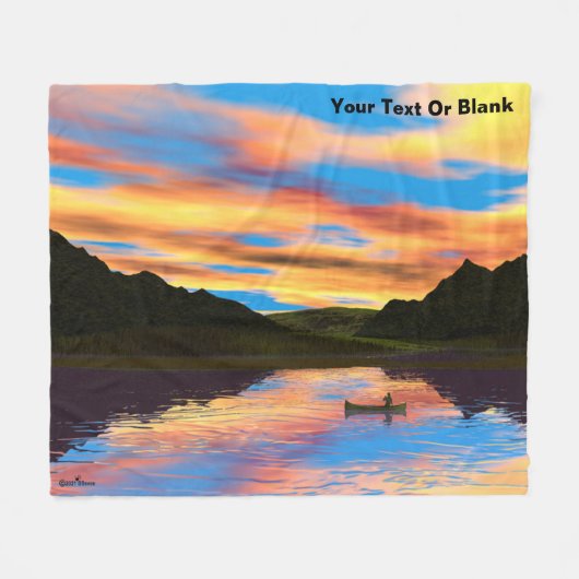 Kano op zonsondergang meer gooien deken (Voorkant (Horizontaal))