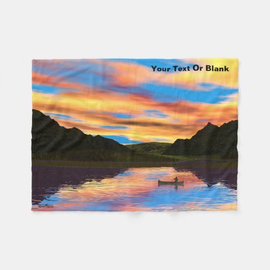 Kano op zonsondergang meer gooien deken (Voorkant (Horizontaal))