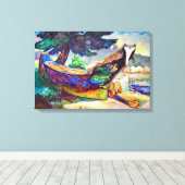 kano uit de indiaanse oorlog | Emily Carr | Canvas Afdruk (Insitu (Houten vloer))