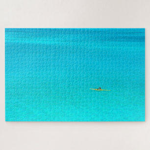 Kano van de buitenwijk in turquoise Bora lagoon Legpuzzel