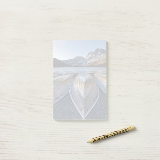 Kanoe bij het meer post-it® notes (Op bureau)