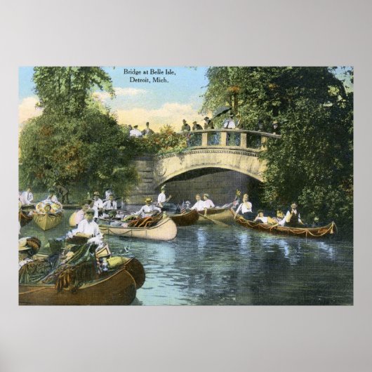 Kanoeing, Belle Isle, Detroit  Poster (Voorkant)
