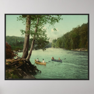 Kanoestellen op een Adirondack Mountain Stream Poster
