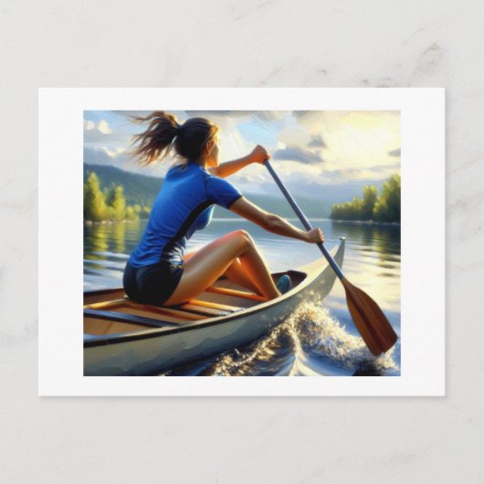kanotocht, briefkaart (Voorkant)